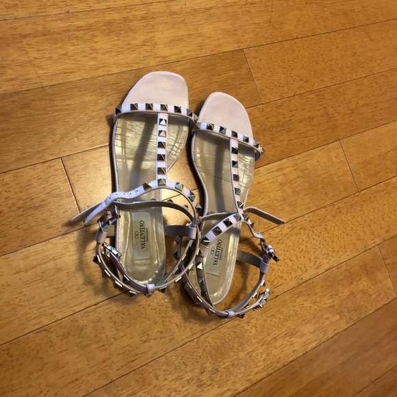 Valentino Rockstud T strap sandal - pink -  37 - Picture 4 of 7